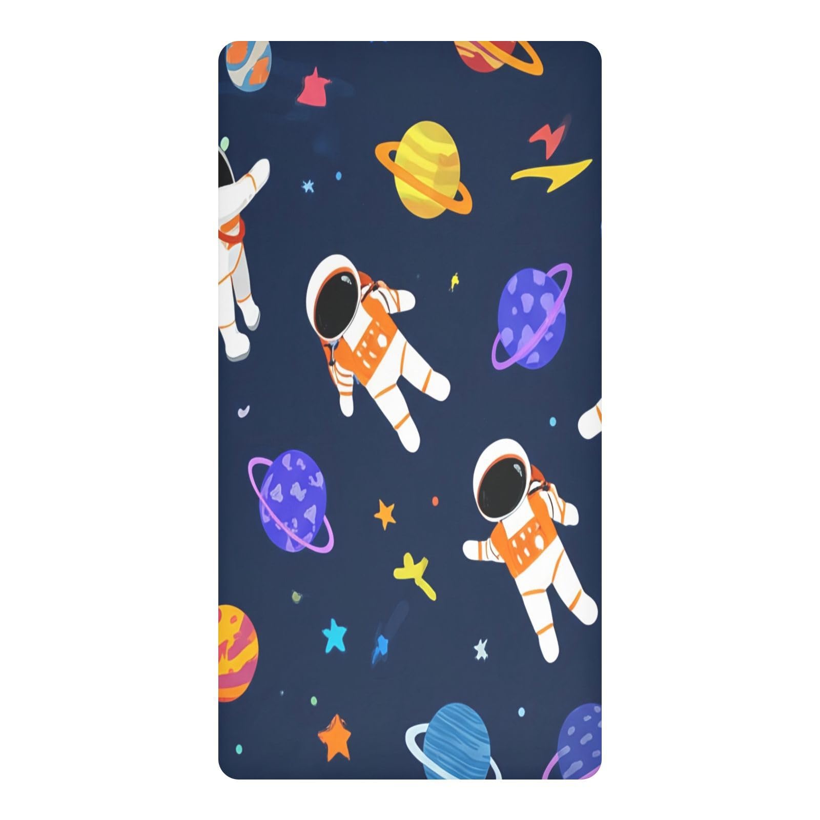 JiangGgen Cartoon Astronaut Baby Crib Sheet Soft Breathable for Standard Crib-M