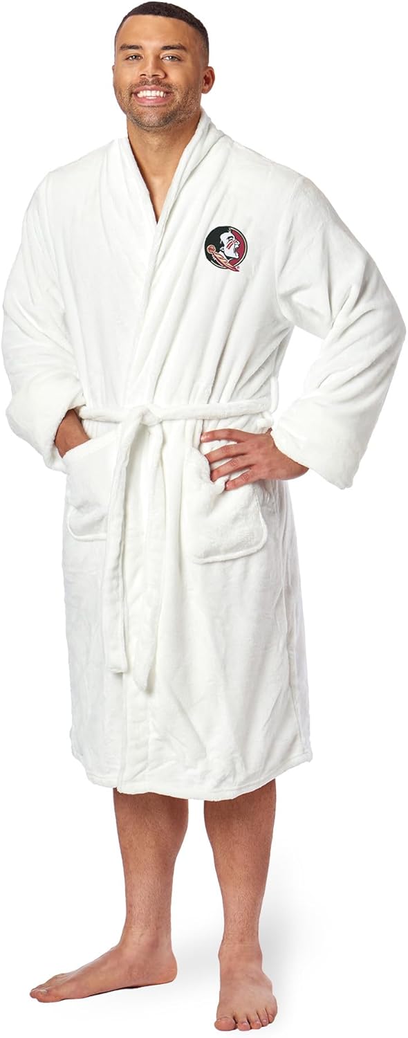 Northwest NCAA Adult Unisex Silk Touch Bathrobe, Officially Licensed Loungewear, Soft Plush Polyester