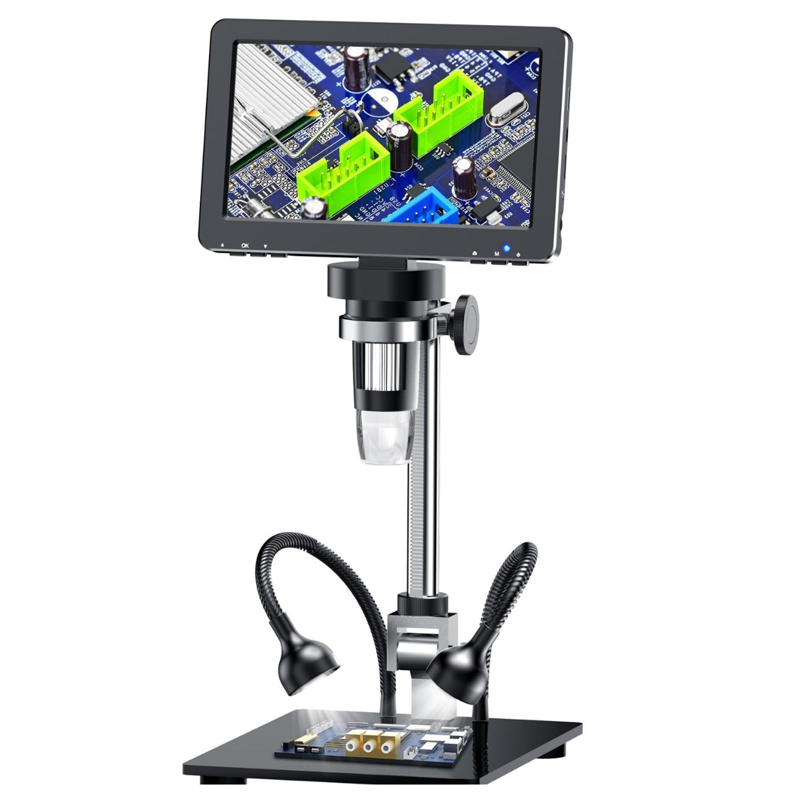 7-Zoll LCD Digitalmikroskop mit 1200-facher Vergrößerung für die Münz und Briefmarkenbeobachtung mit 1080FHD Videoaufzeichnungs Digitalmikroskop