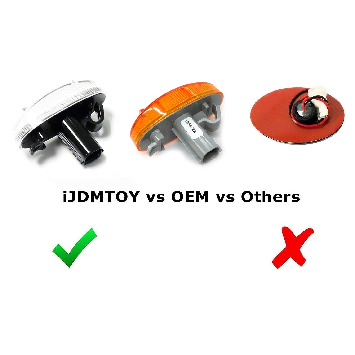 iJDMTOY Clear Lens Amber/Red Full LED Trunk Bed Marker Lights Set Compatible With 2011-up Ford F250-F550 Super Duty Truck Double Wheel Side Fenders, Powered by Total 48 LED