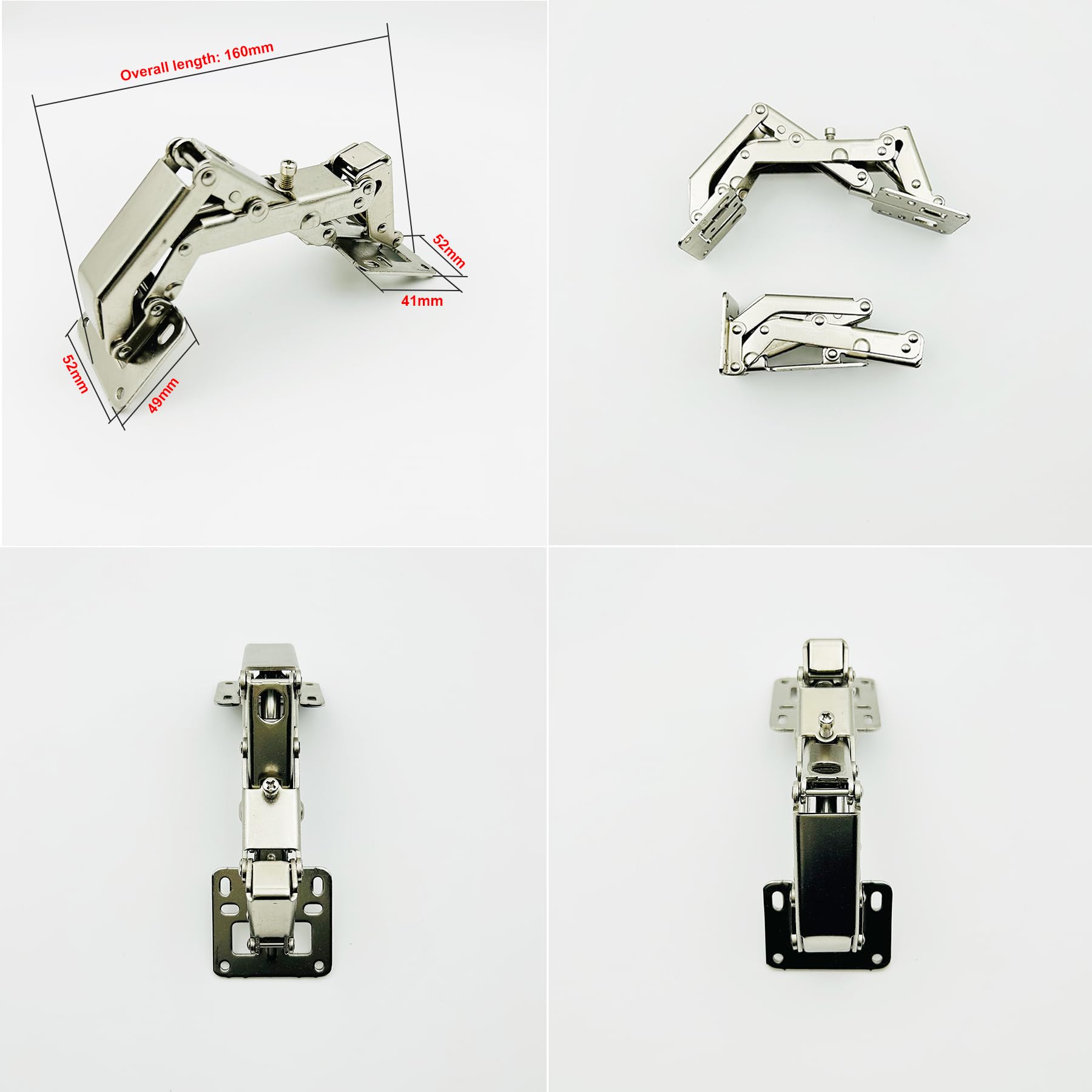 LIKERAINY Cerniere 165° Con Ammortizzatore - Per Ante Spesse Cucina E Armadi, Montaggio A Viti, 4 Pezzi - Foto 9