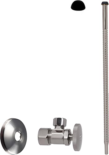 Westbrass Kit de suministro de cartón ondulado con mango redondo, 58" OD x 38" OD x 15", níquel satinado, D105K15-07