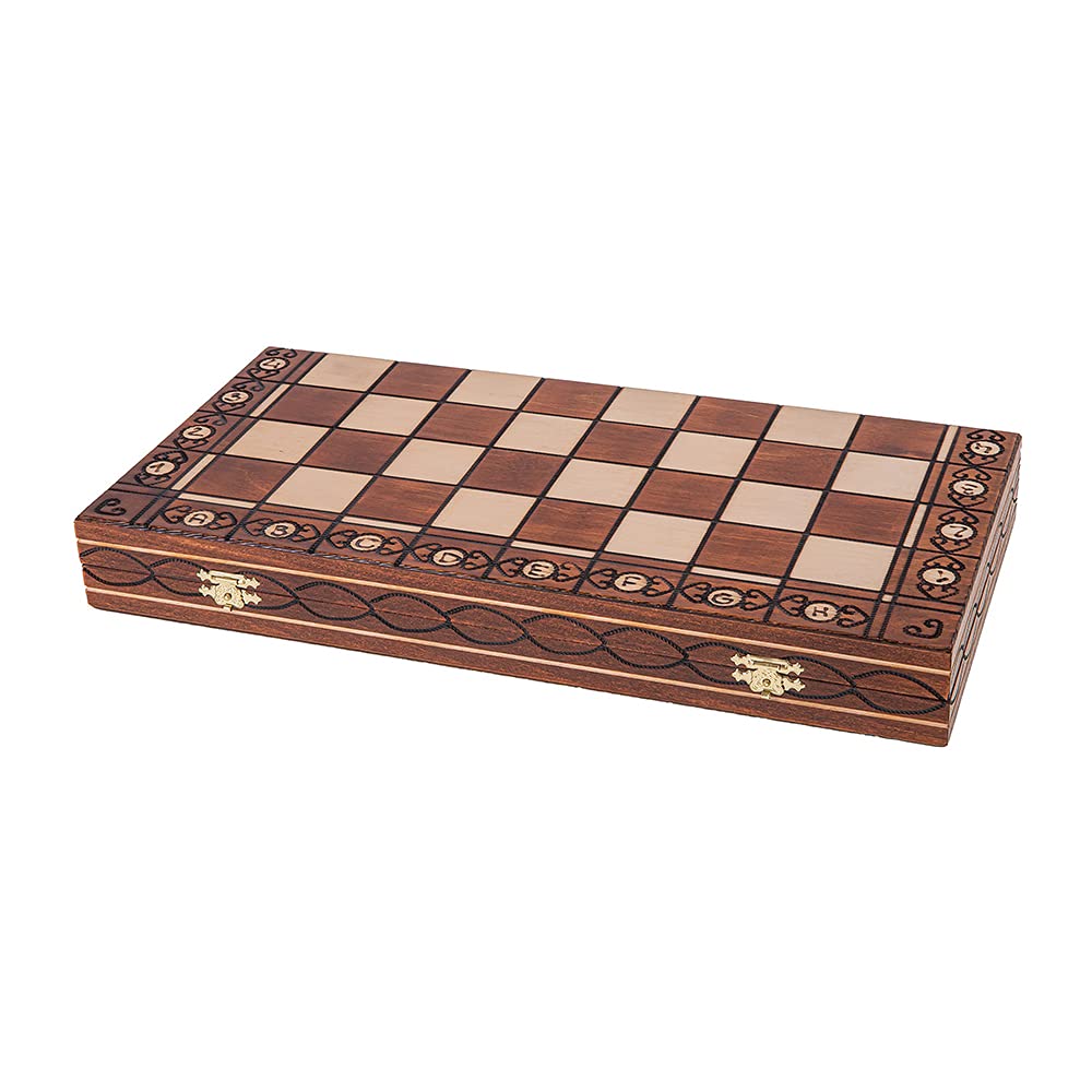 Scacchi in Legno SENATORE 41x41 cm Scacchiera Pezzi Appesantiti