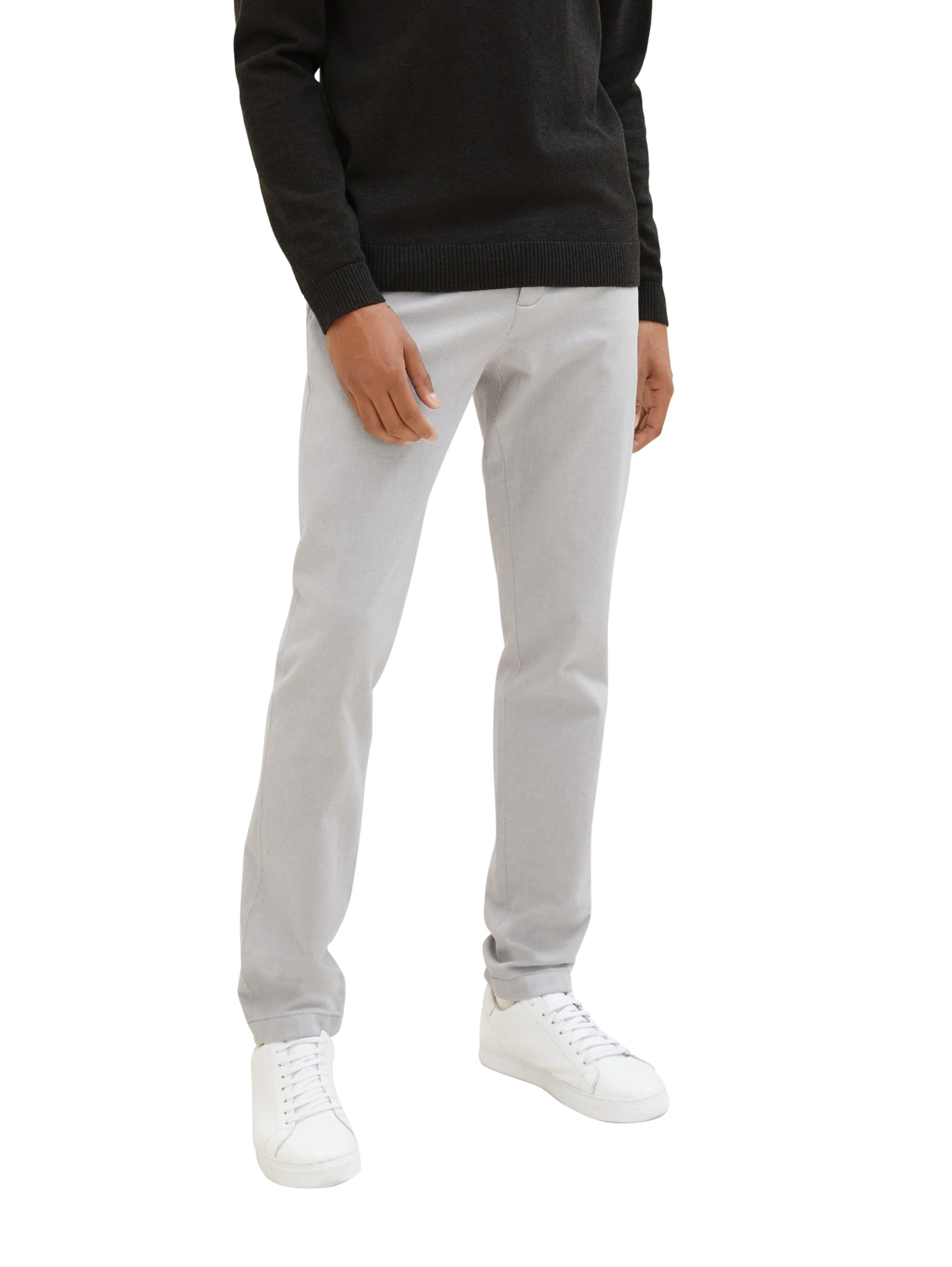 Tom Tailor Herren Slim Fit Chino Hose aus Stretch Piqué mit Gürtel