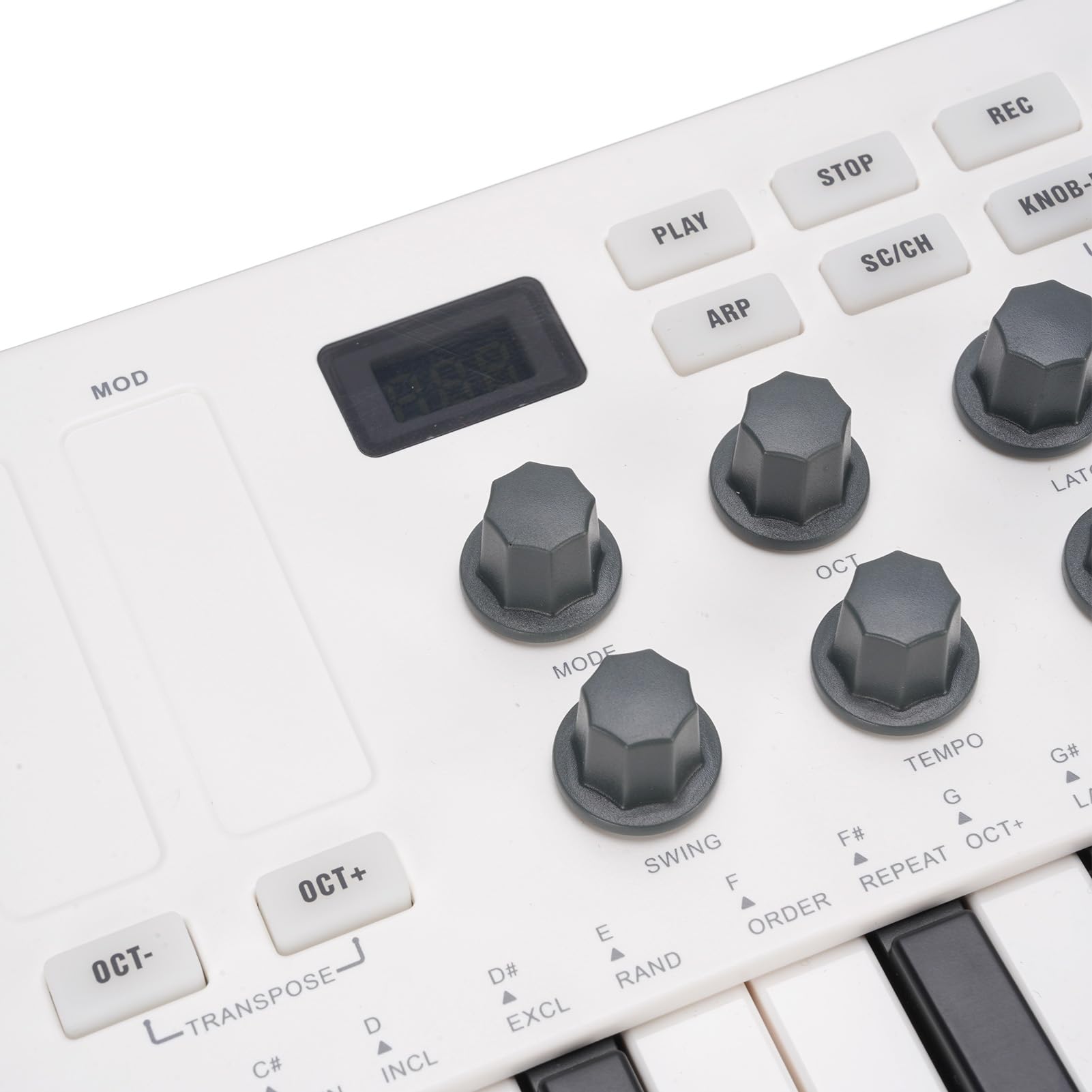 XUMIUZIY Teclado Midi de 25 Teclas, Controlador de Teclado Midi Bluetooth con 8 Almohadillas batería retroiluminadas RGB y 8 perillas, Beat Maker portátil y Keytar para producción Musical