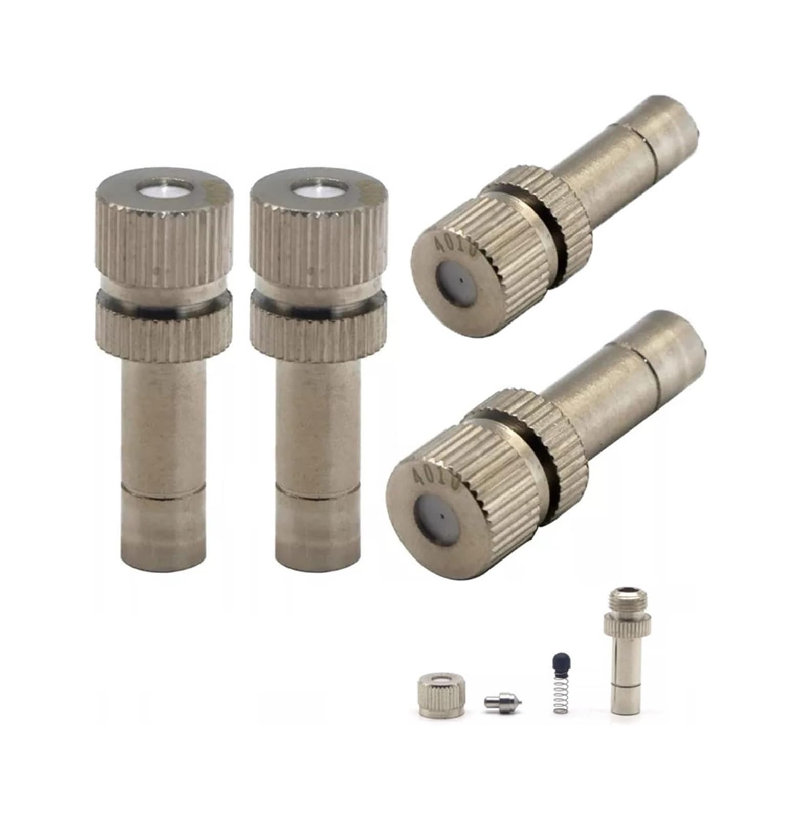 Messing-Vernebelungsdüse, 90 Stück Messingdüsen mit 0,1–0,8 mm Anschluss, Niederdruck-Nebel-Mikronebel, 6 Anschlüsse(0.4mm)