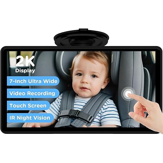7" Baby Car Mirror/Camera w/Night Vision, Touch Screen - $69.99