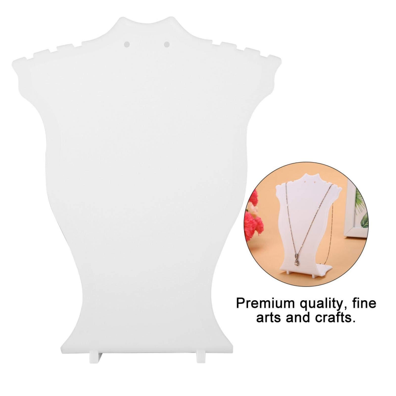 Necklace Display Stand Mannequin Bust Store Display Stand Presentation of Jewelry Not Easy to Deform Necklace Easel Jewelry Organizer Displays Stand with Reinforced Bracket(white)