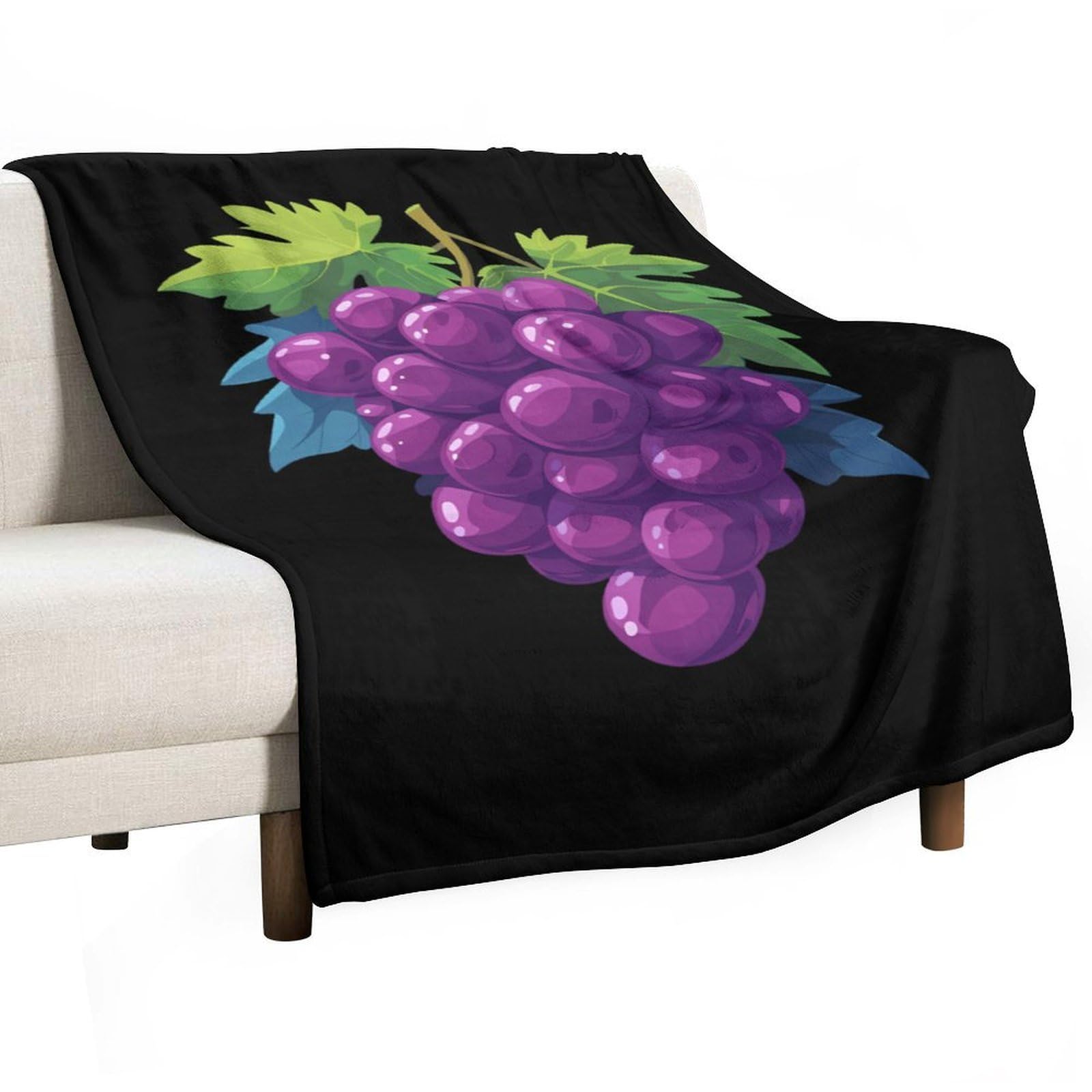 Cgsbngha Style Grapes Flannel Fleece Blanket Lightweight Soft Throw Blankets For Sofa Couch Bed Chair