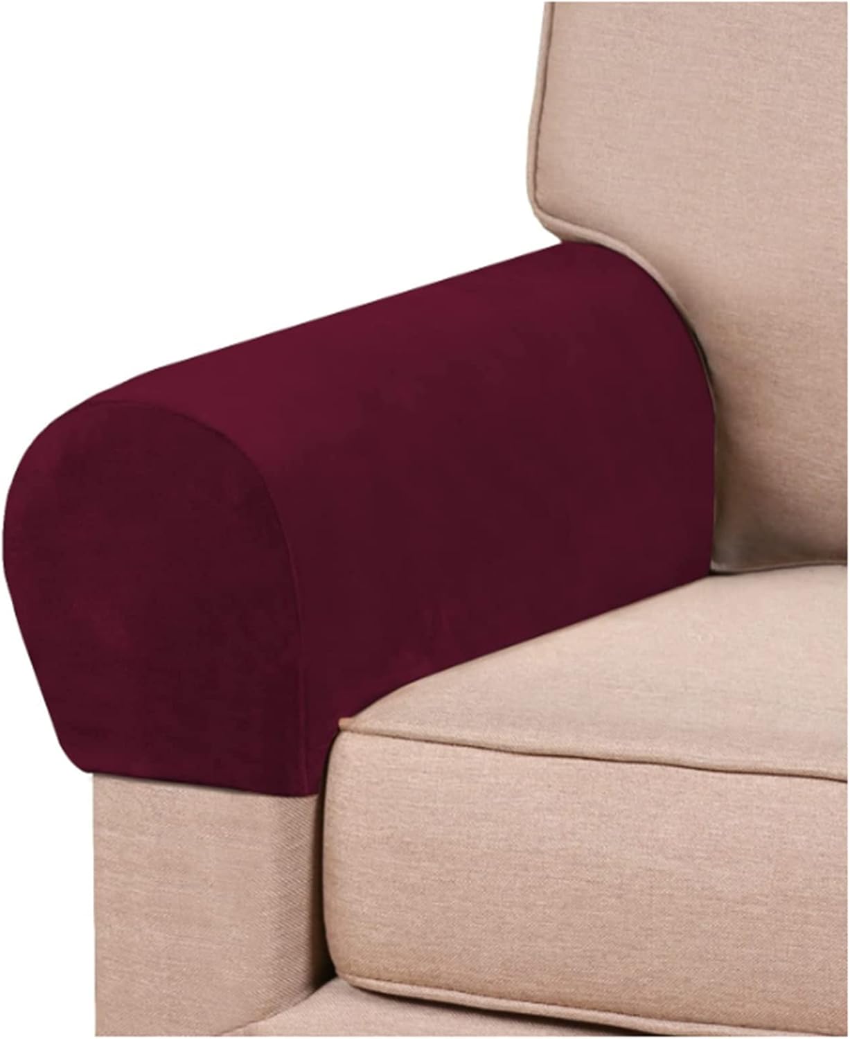 GAMUKAI Stretch Armrest Covers Velvet Arm Covers for Chairs