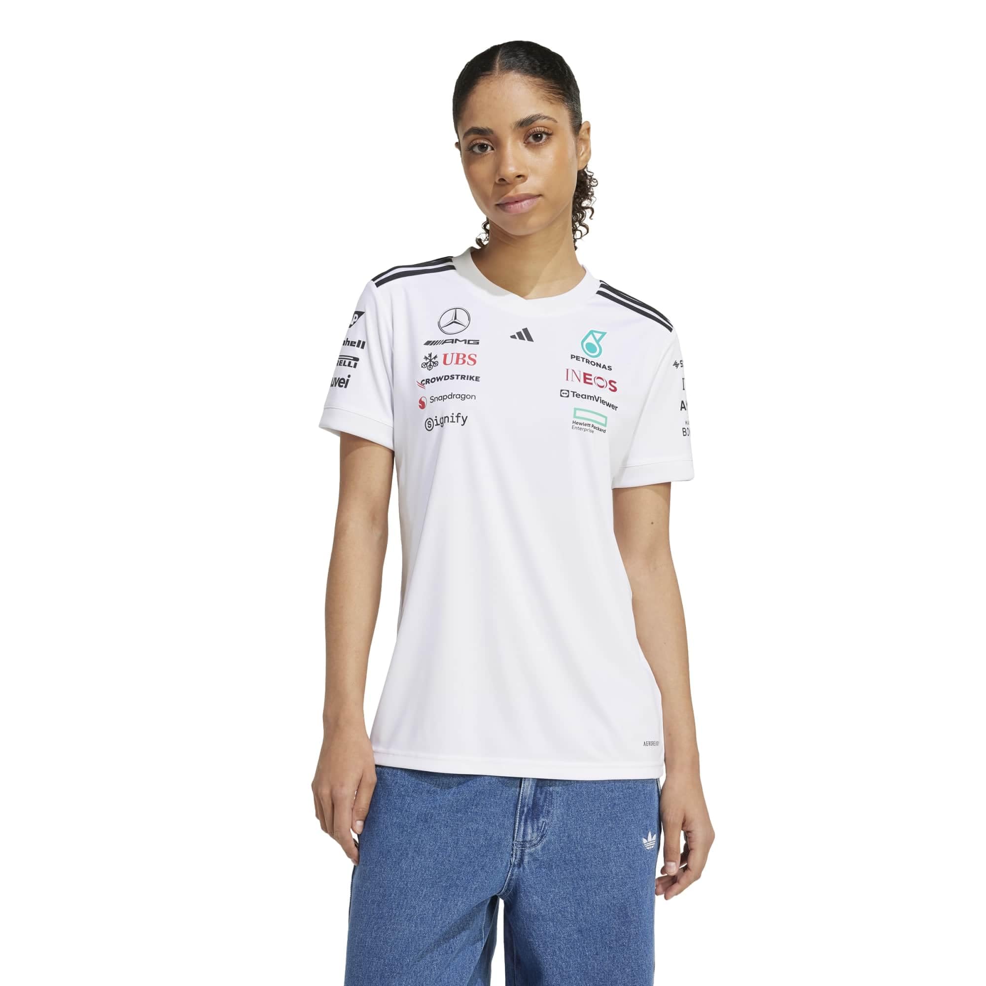 adidas Mercedes - Amg Petronas Formula One Team Driver Jersey White Women Camiseta (Manga Corta) Mujer (Pack de 1)