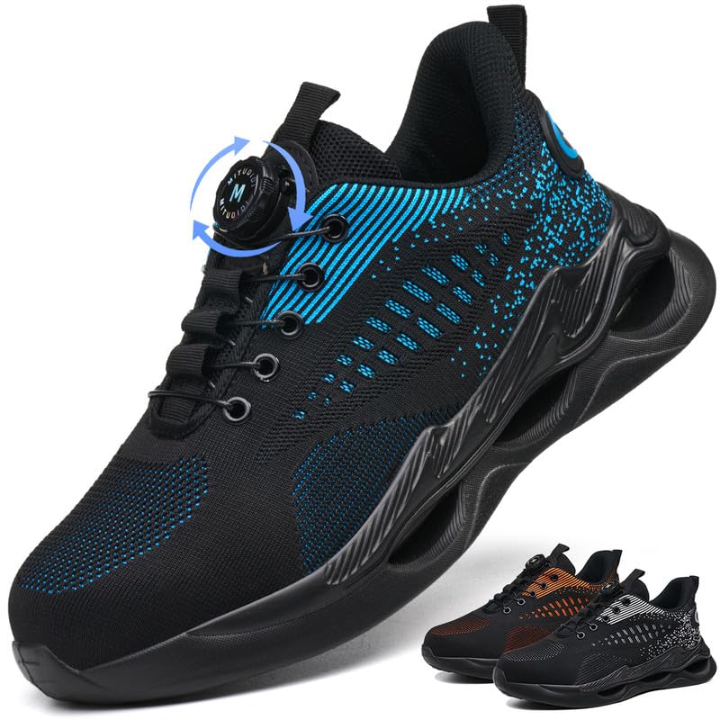 Mitudidi Werkschoenen voor heren, S1, veiligheidsschoenen, licht, anti-smash, antislip, Safety Shoes-38-46EU, grijs, 40 EU