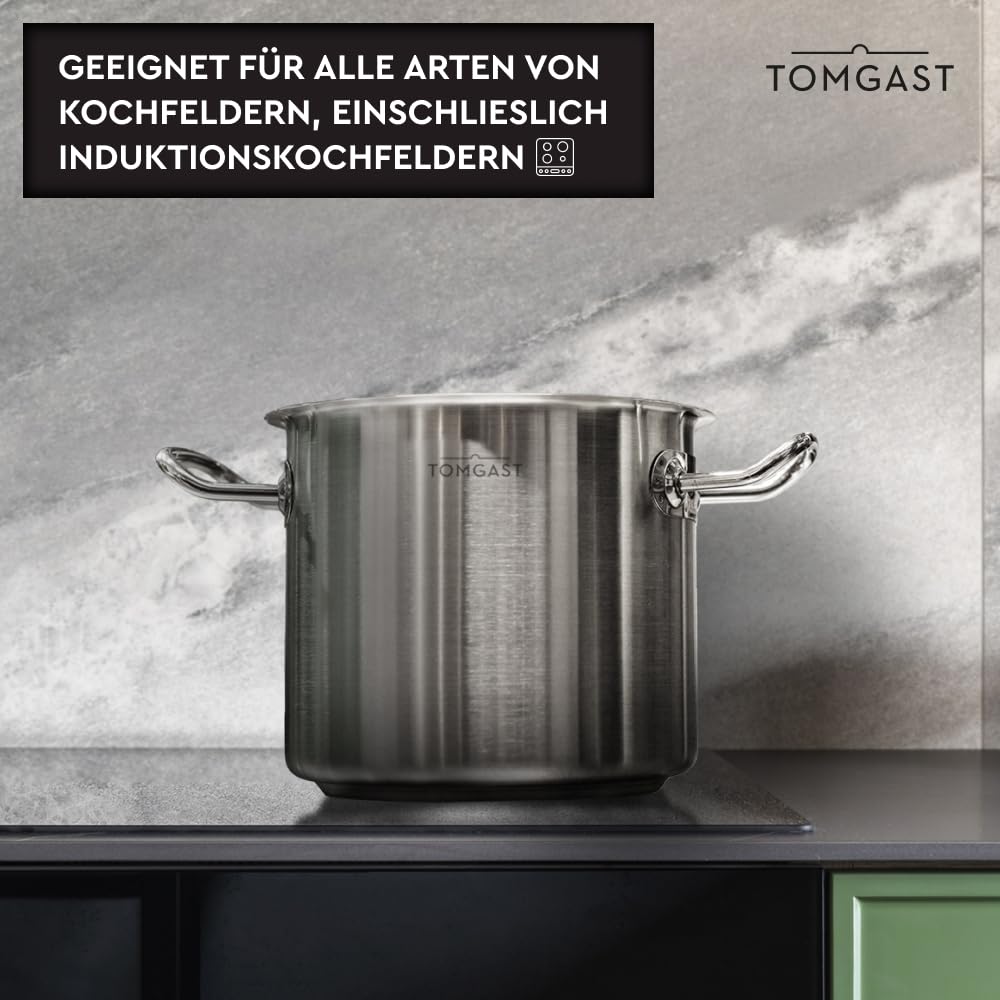casseruola diametro 40 cm con coperchio PRO | capacità 20 l, altezza 16 cm | acciaio inox | fondo a tre strati | per piano cottura e induzione | lavabile in lavastoviglie