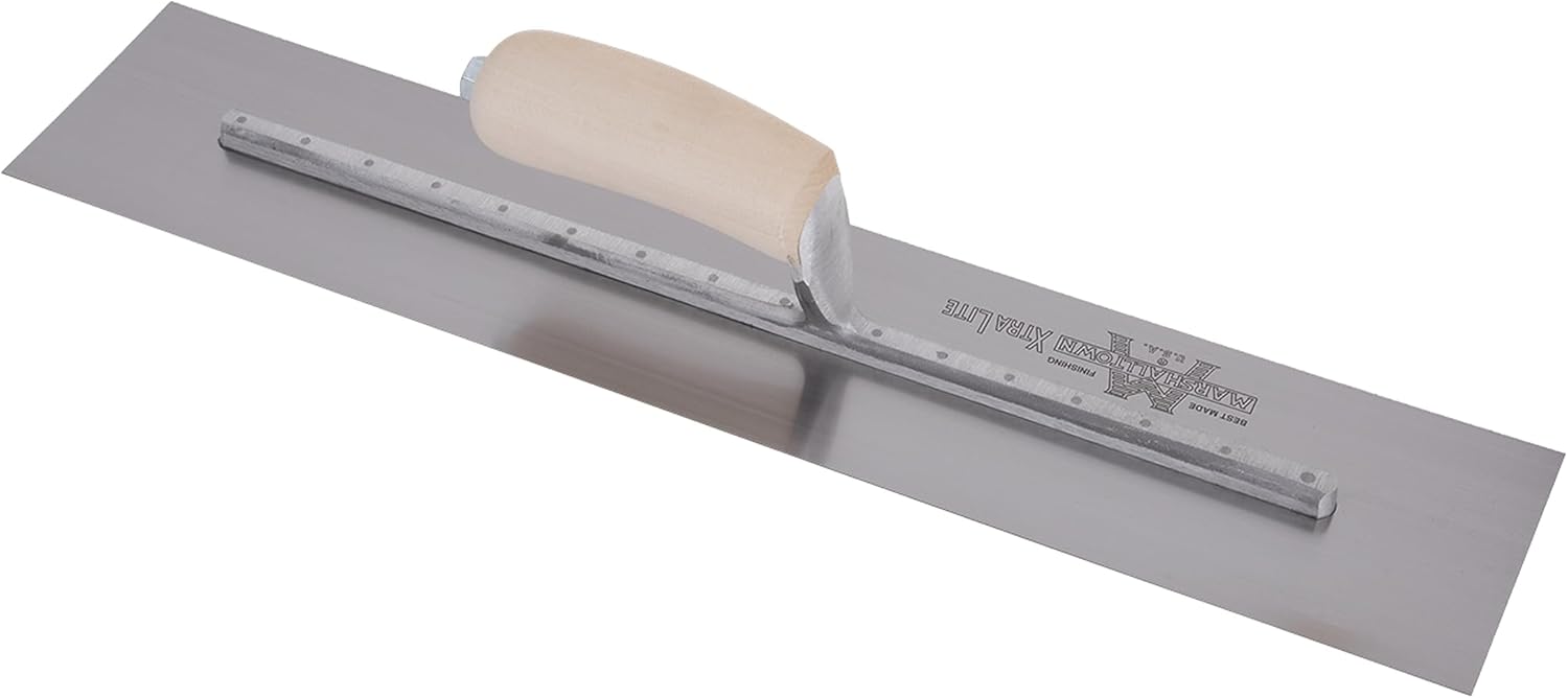 MARSHALLTOWN High Carbon Steel Finishing Trowel, 4 x 20 Inch Concrete, Masonry and Drywall Finishing Tool, Made in the USA, MXS81