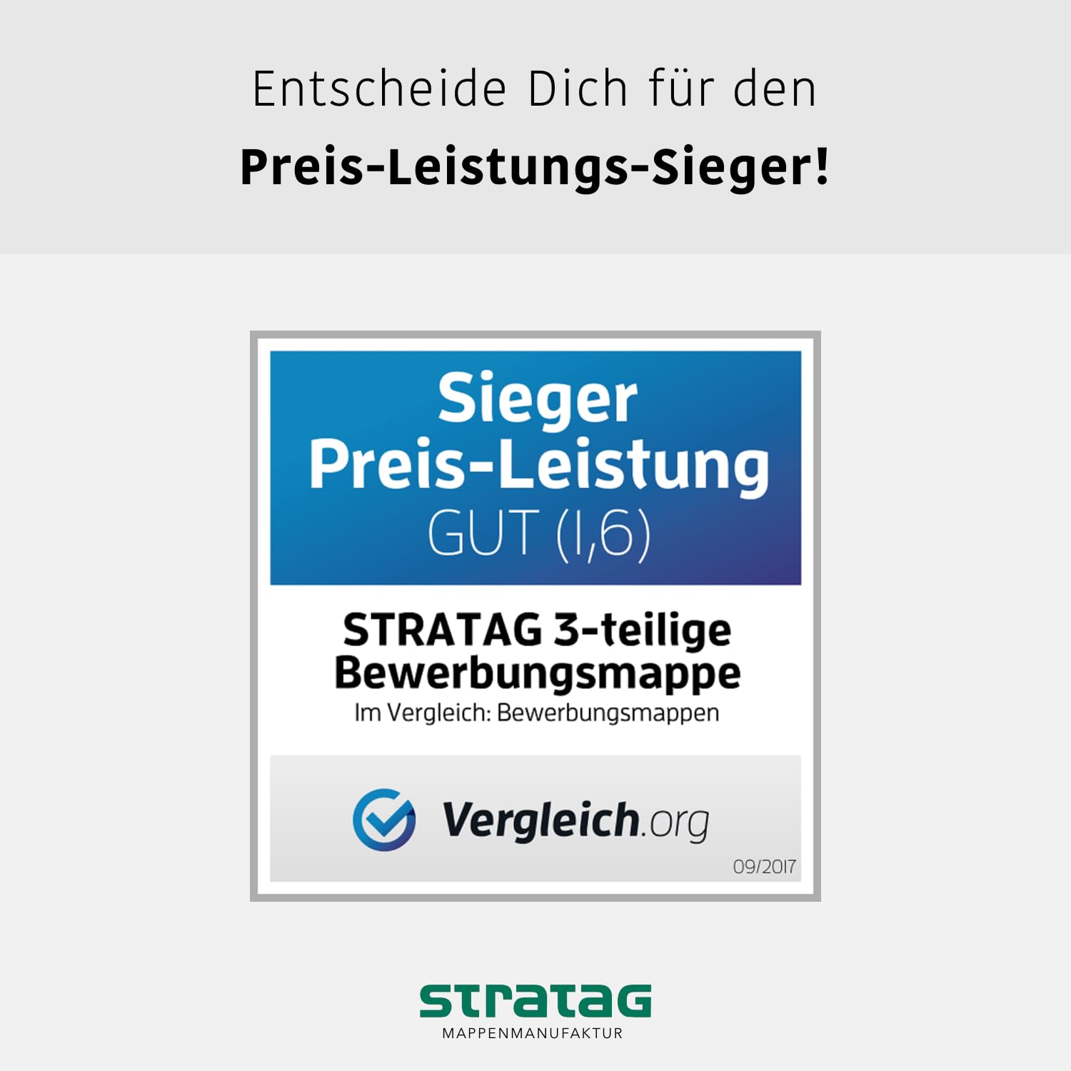 STRATAG® Lot de 10 chemises de candidature en 3 parties avec 2 rails de serrage en cuir fin // avec 10 enveloppes blanches de qualité supérieure