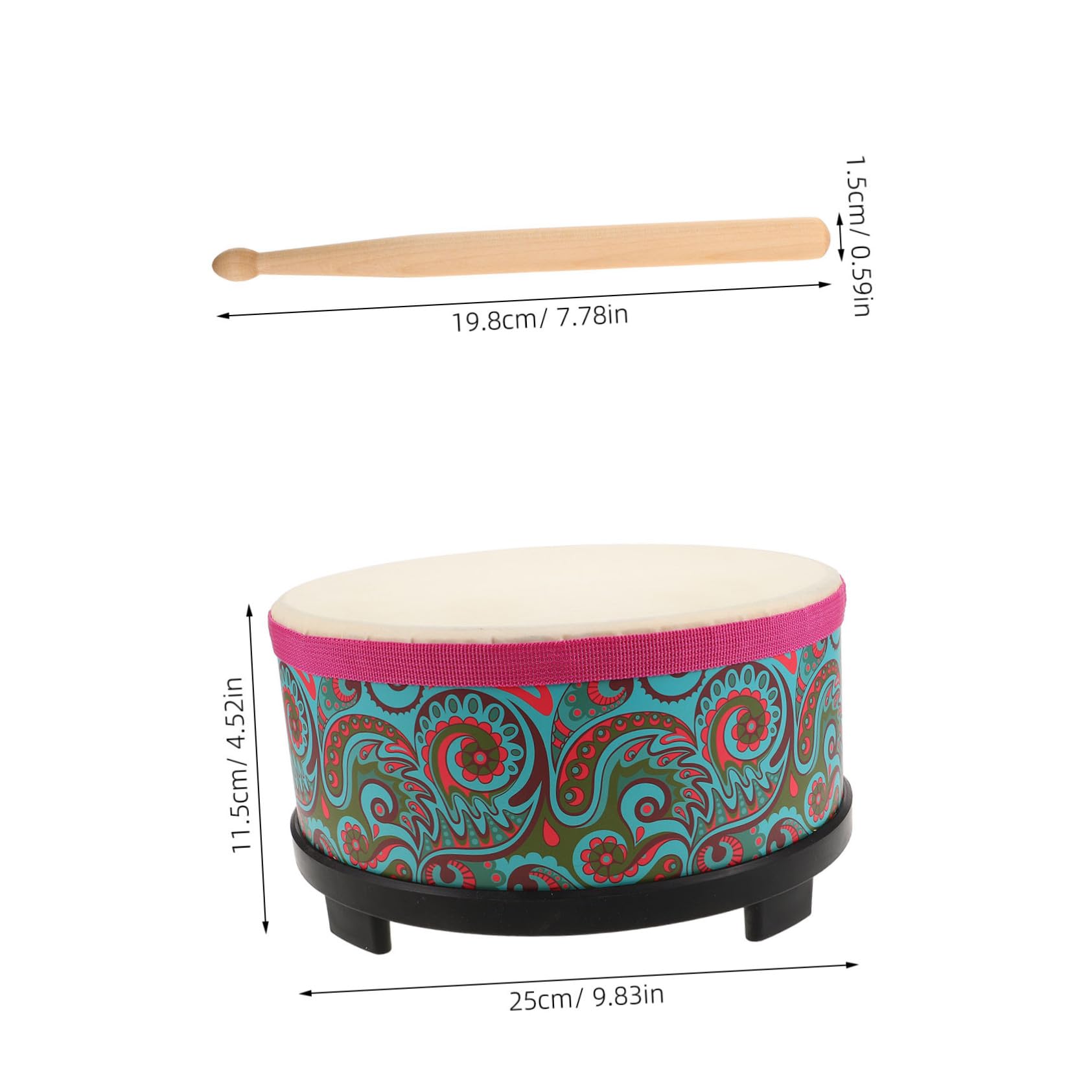 LIFKOME Strumento Orff Verde con Motivo Floreale Percussione Sicuro e Compatto per Gioco Musicale Educativo per Scuola e Feste