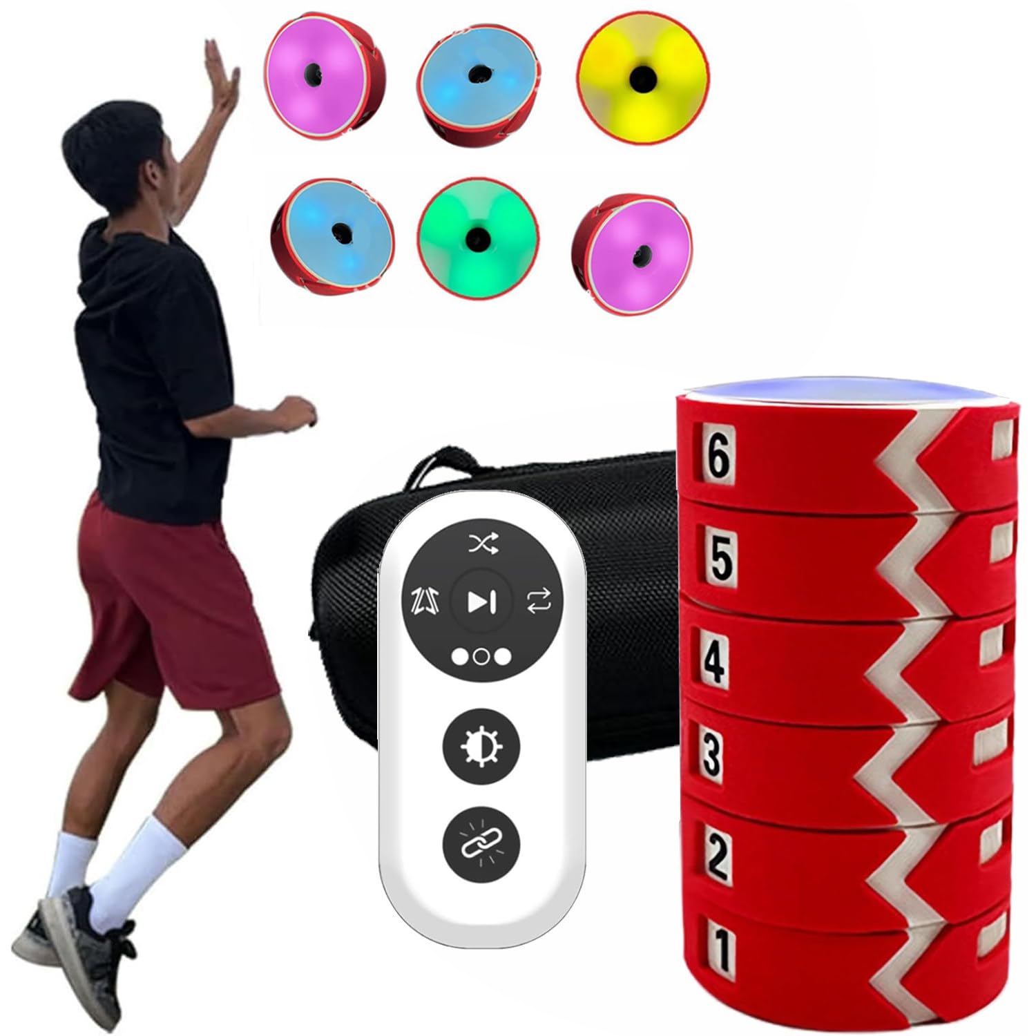 Équipement d'entraînement à réaction avec 4 modes d'éclairage fitness modulables