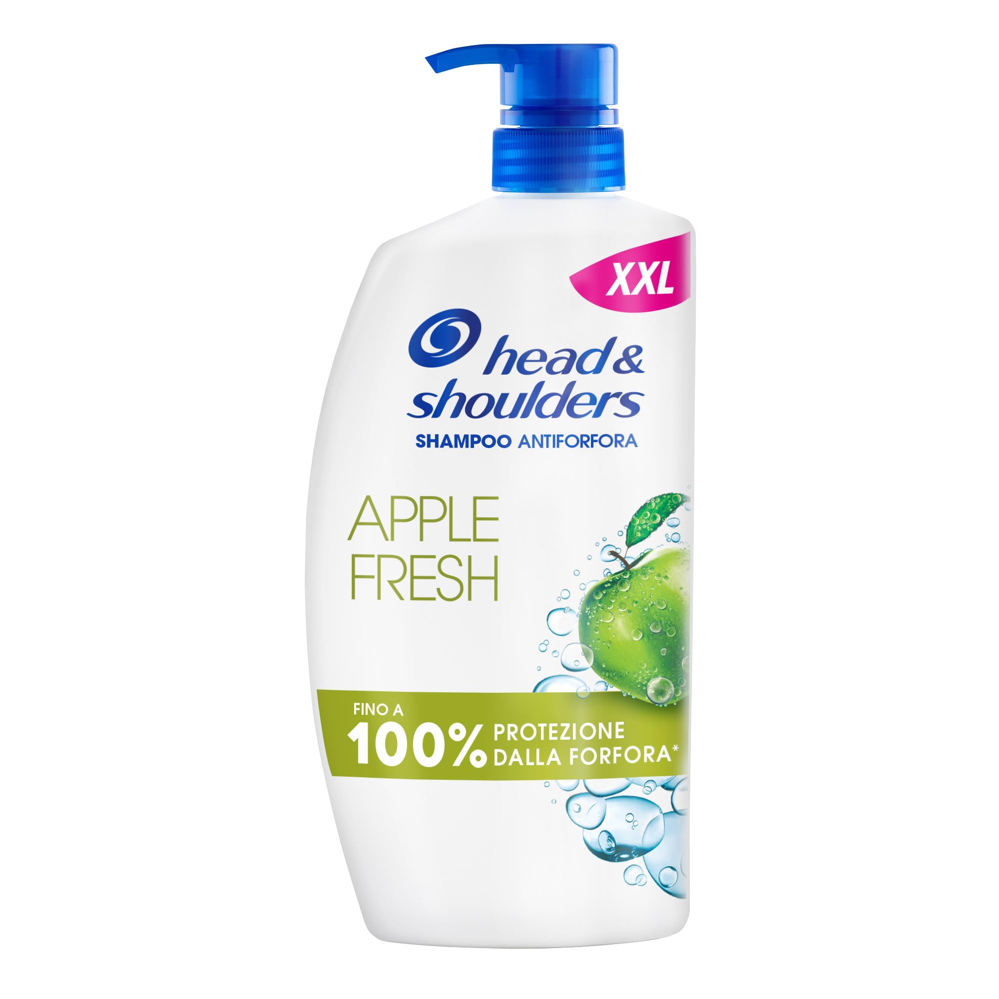 Head & Shoulders Shampoo Antiforfora Apple Fresh 1000ml con Dosatore, Uso Quotidiano. Fino al 100% Protezione dalla Forfora, Clinicamente Testato. Tutti i Tipi di Capelli. Freschezza, Profumo di Mela