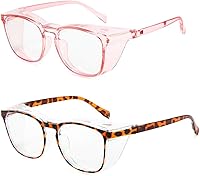Vista 11 de willochra Paquete de 2 gafas de seguridad antivaho con protección lateral, bloqueo de luz azul, cómodas gafas de laboratorio transparentes