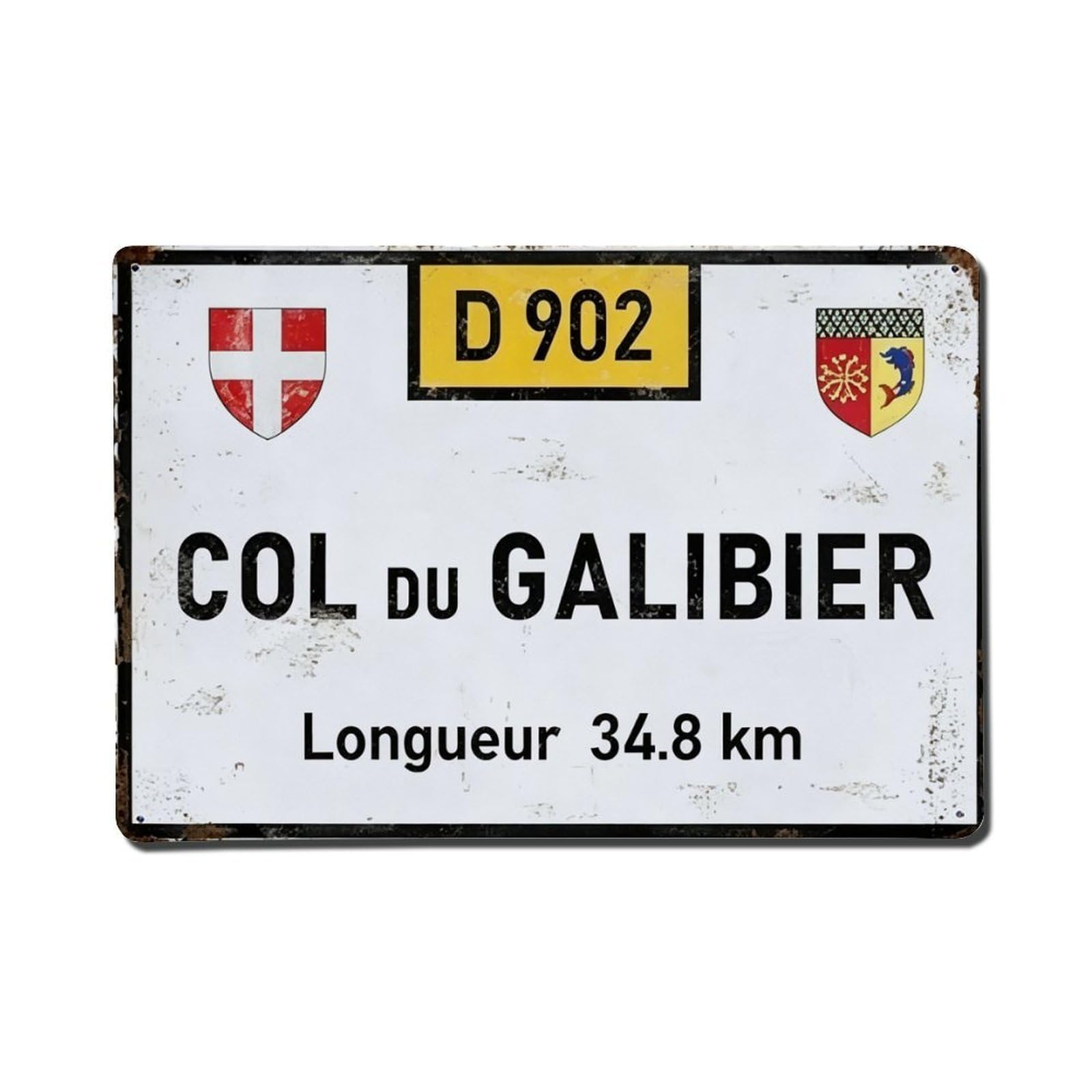 Vintage Col Du Galibier Road Sign Vintage Aluminium Metal Sign, Retro Wall Decor for Home, Bar, Garage & Farmhouse 20x30cm
