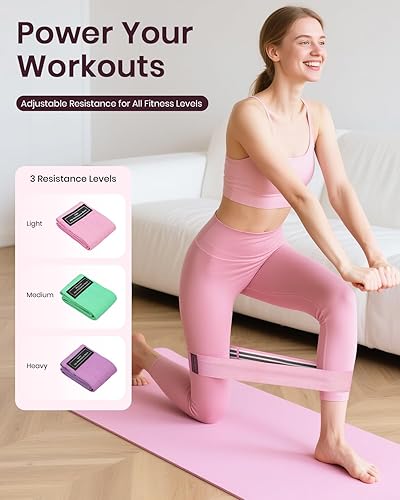 Miniatura 5 de Juego de anillos de pilates para mujer, equipo de pilates de entrenamiento en casa con bandas de resistencia, círculo mágico de 14 pulgadas, mini