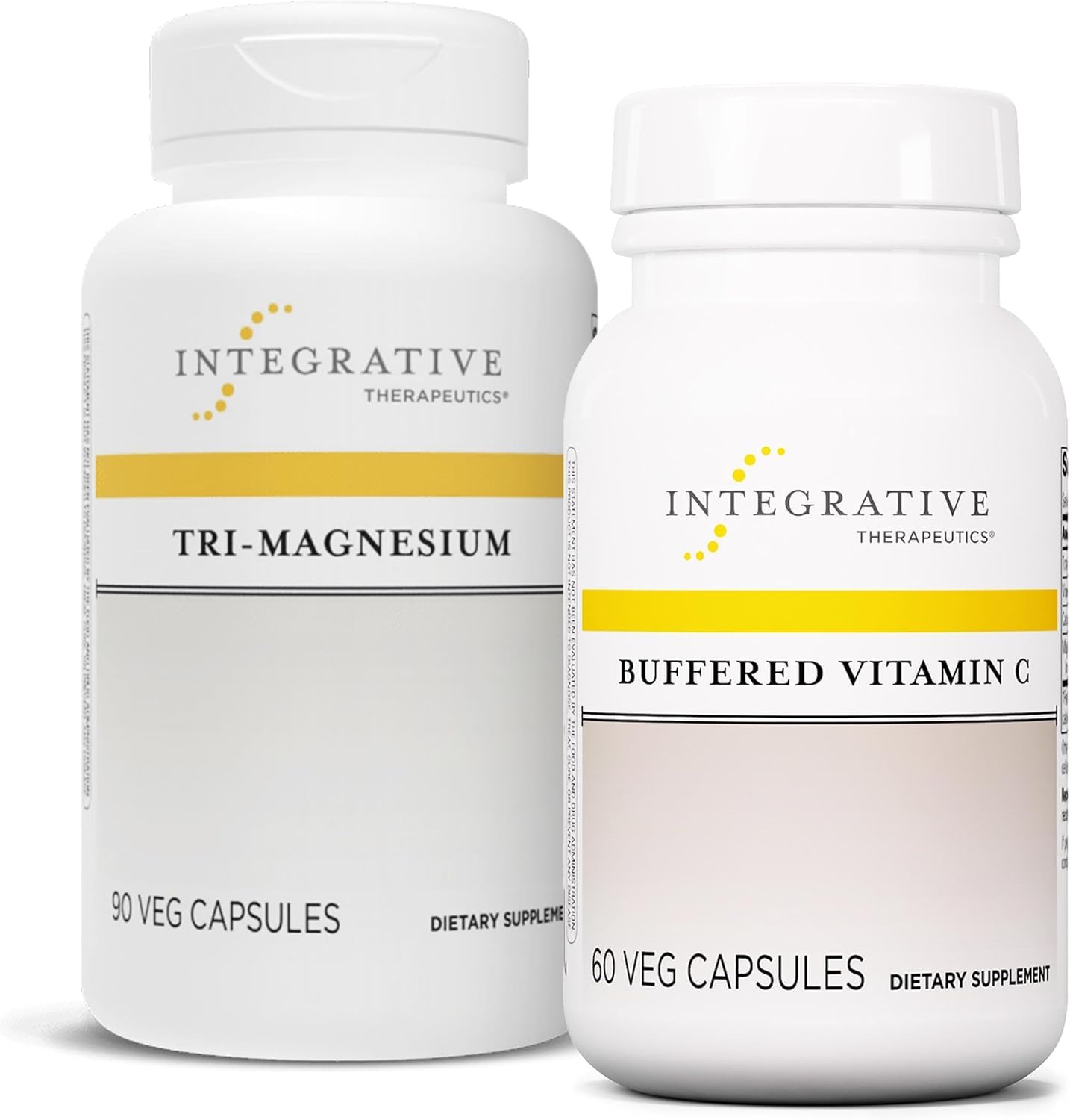 Integrative Therapeutics Bundle with Buffered Vitamin C 1,000 mg, 60 Capsules & Tri-Magnesium, 90 Capsules - Buffered Vitamin C for Antioxidant Support* - Tri-M