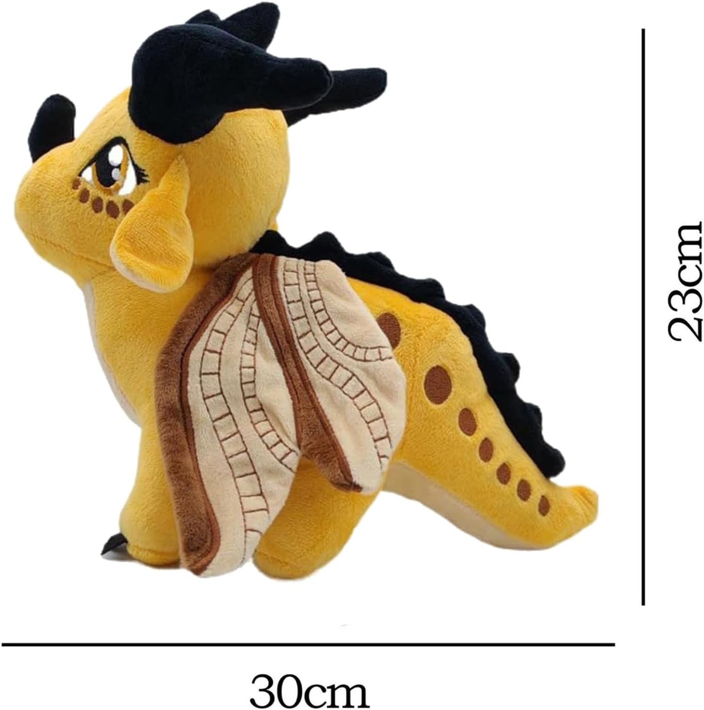 Cuddly Plush Wings Dragon Plush Toy Soft Dragon Stuffed Animals Pterosaur Plush Flying Dragon Pillow Plushies Gifts for Fans Adults Kids Boys Girls Toys,9.8 Inches (Yellow)