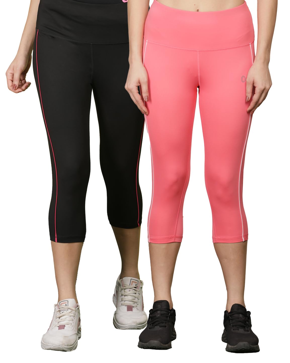 dollar Women's Pack of 2 Microfiber Anti Bacterial Elastane Stretch Sports Capri-picture-12
