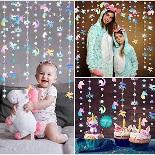 Unicorn Party Decorations Iridescent Unicorn Party Supplies Unicorn Hanging Swirls Unicorn Garland With Streamer Circle Dots Garland Unicorn For Girls Baby Shower Birthday Decor Favors Room Ceiling #TOP3