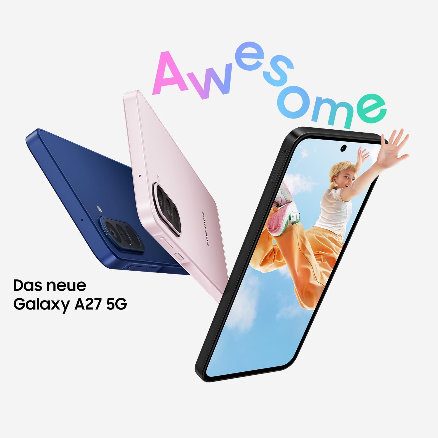 Samsung Galaxy A27 5G Smartphone mit KI-Funktionen, Handy, Black, 128 GB | Circle to Search, Objekt-Radierer, Sprachtranskription, Dreifach-Kamerasystem, IP64, 5000-mAh-Akku, 6 Betriebssystem-Updates