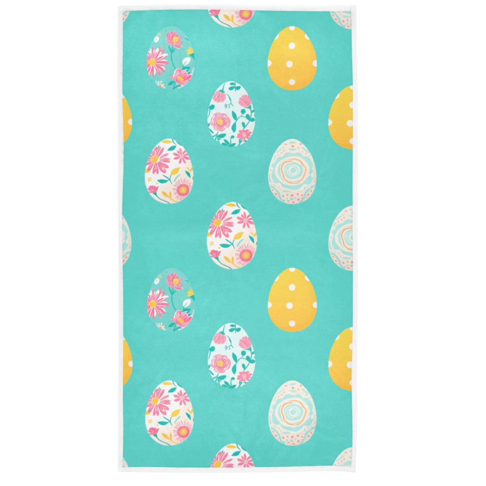 Toalla Baño Flores de Huevos de Pascua Color Verde Azulado Toallas de