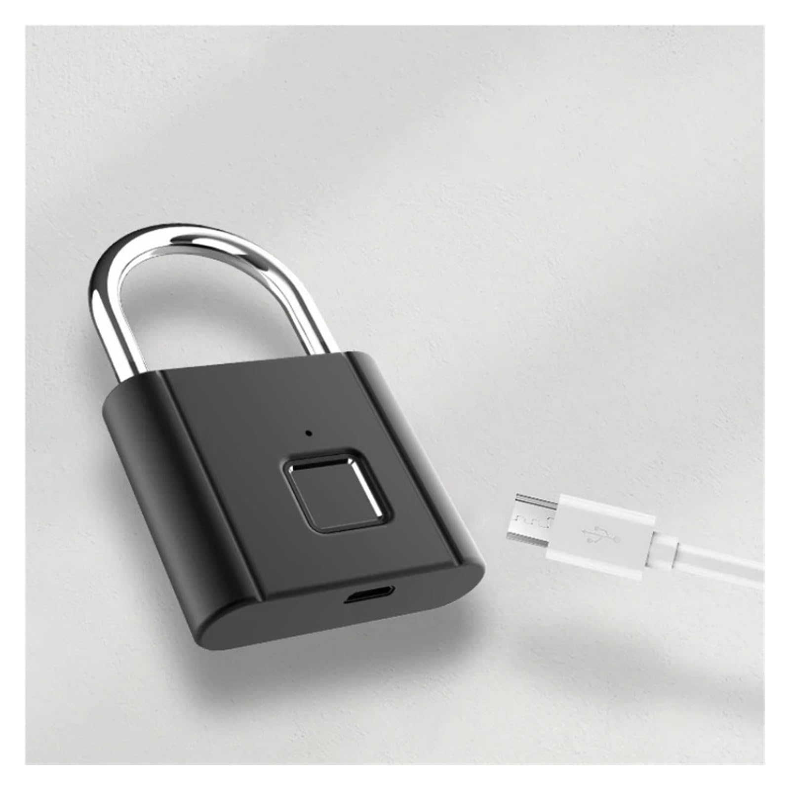 Candado Inteligente con Huella Dactilar: biométrico, sin Llave, Resistente al Agua, Recargable por USB, for Puertas y portones.(A)