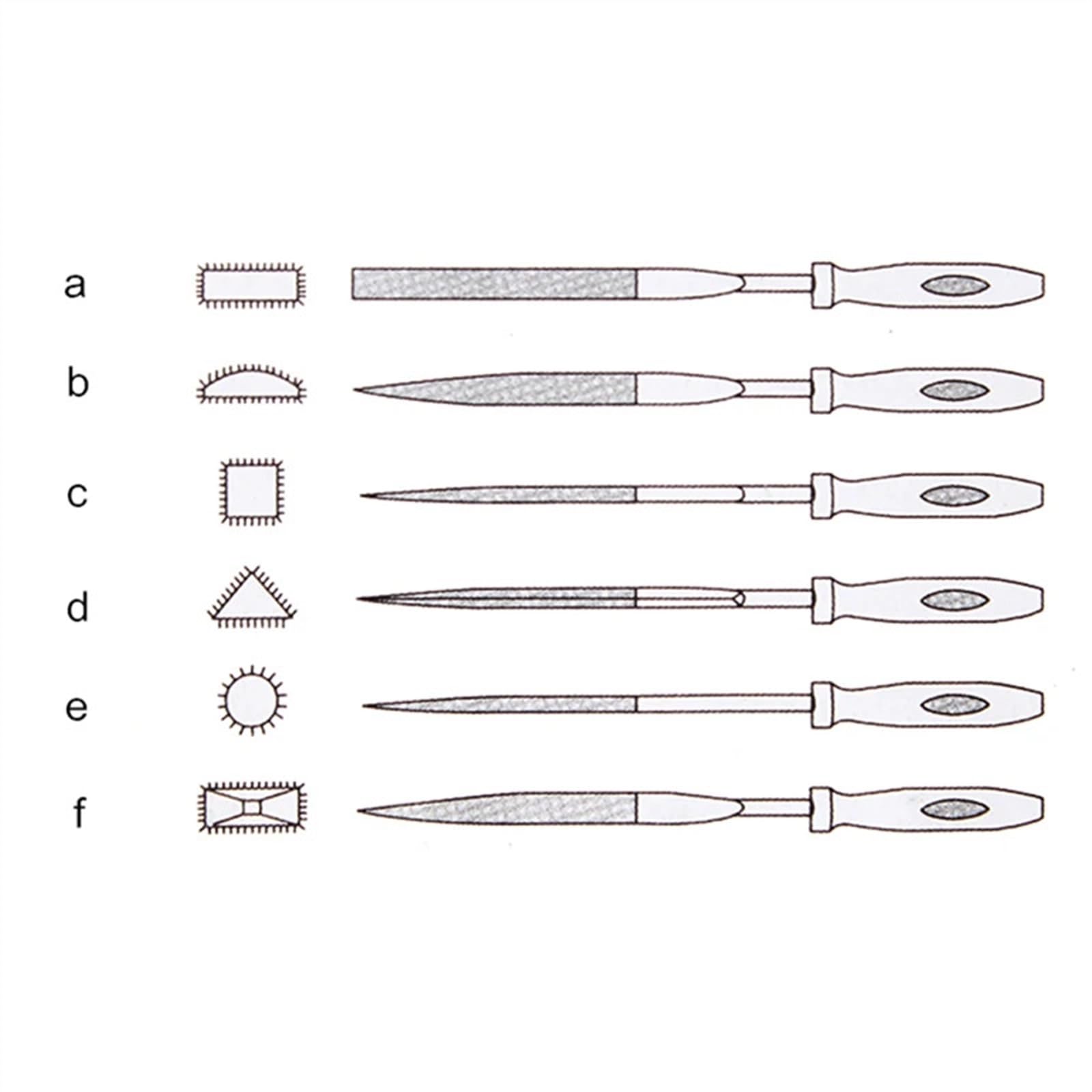 6 Stück Nadelfeilen Metallfeile Raspel-Set for Holz, Metall, Schnitzerei, Grat, DIY, Basteldatei, Schreiner, Holzbearbeitungswerkzeug(5x180mm)
