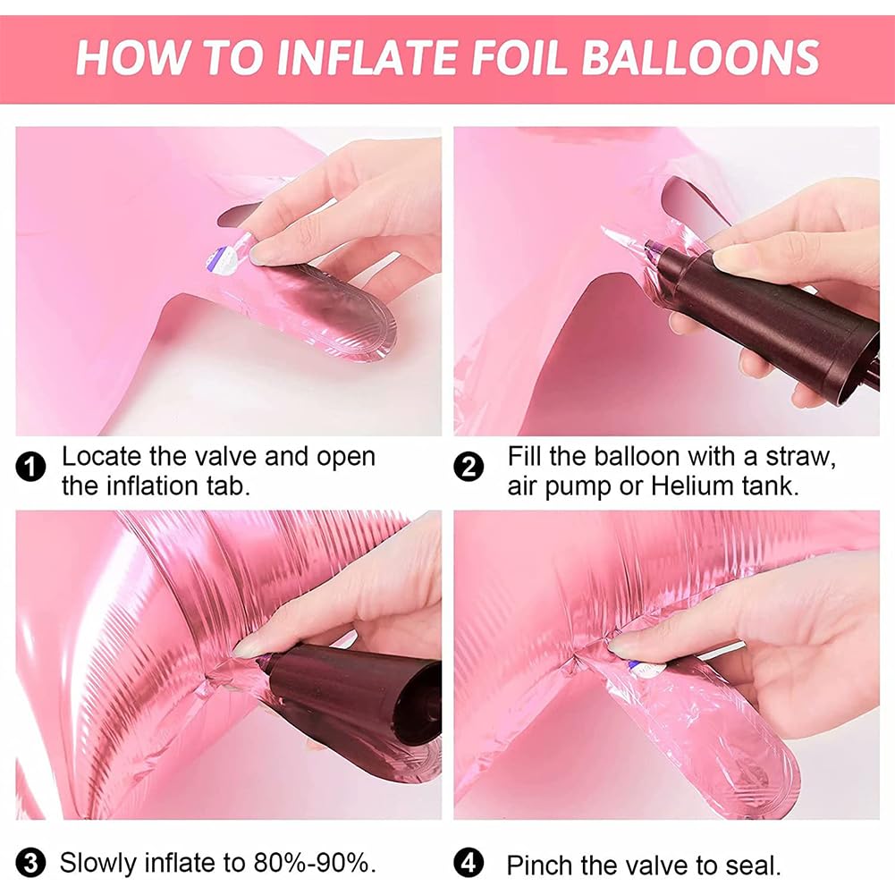 Lot De 4 Ballons En Aluminium Cochon - Décorations De Fête Anniversaire à Thème Ferme Ou Animaux - 2