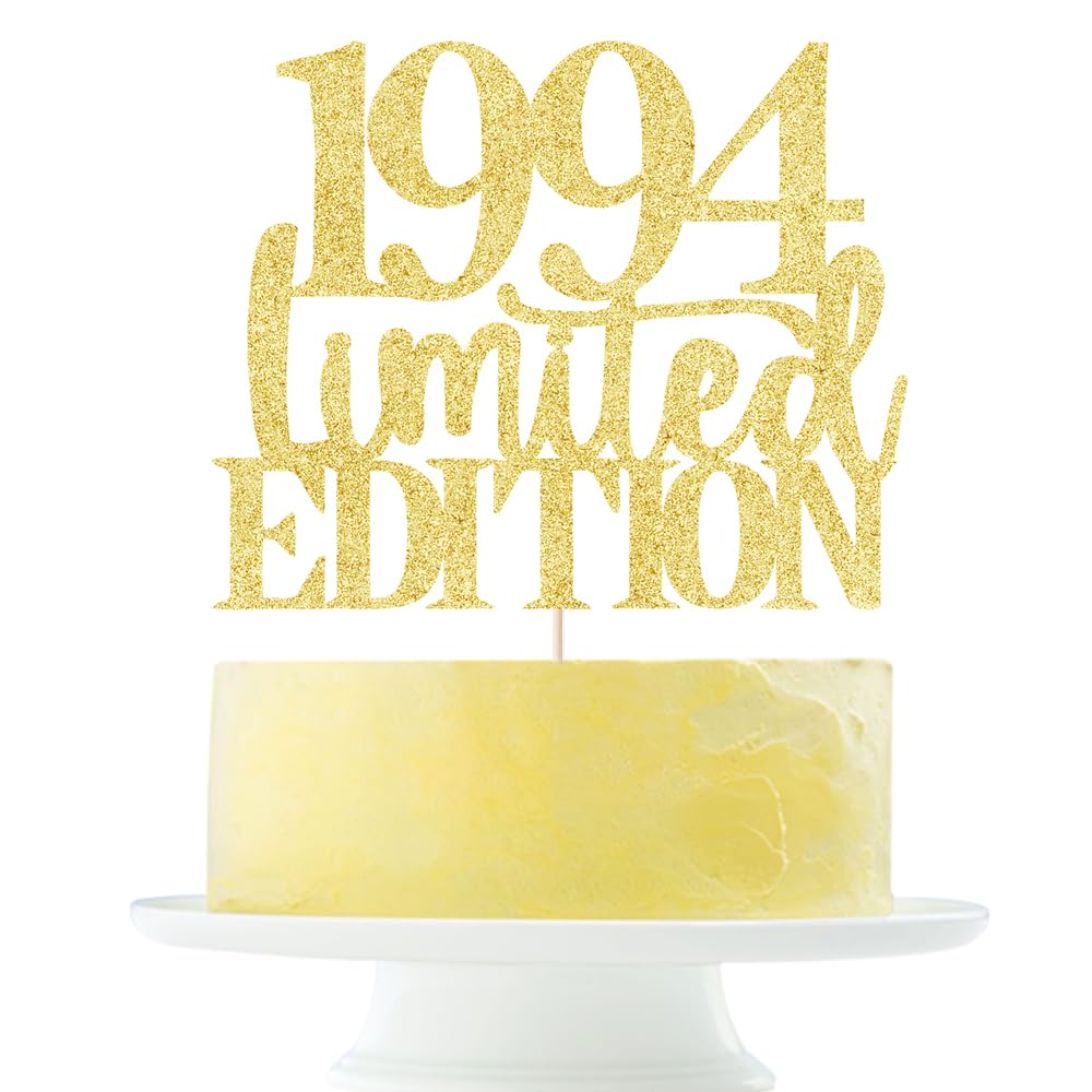 30. Geburtstag Kuchendekoration "1994" - Limited Edition, Gold-glitzernd, Handgefertigt, Mit Stäbchen, Für Kuchen Oder Cupcakes
