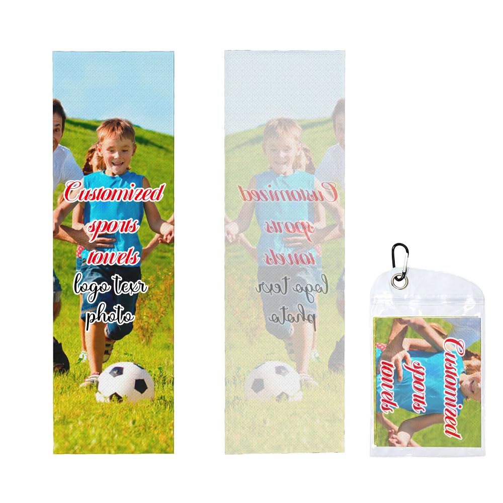 Quilia Personalised Sports Towel, Personalised Gym Towel, Custom Sports Towel with Photo/Text/Name/Logo Printed,Gift for Men and Women