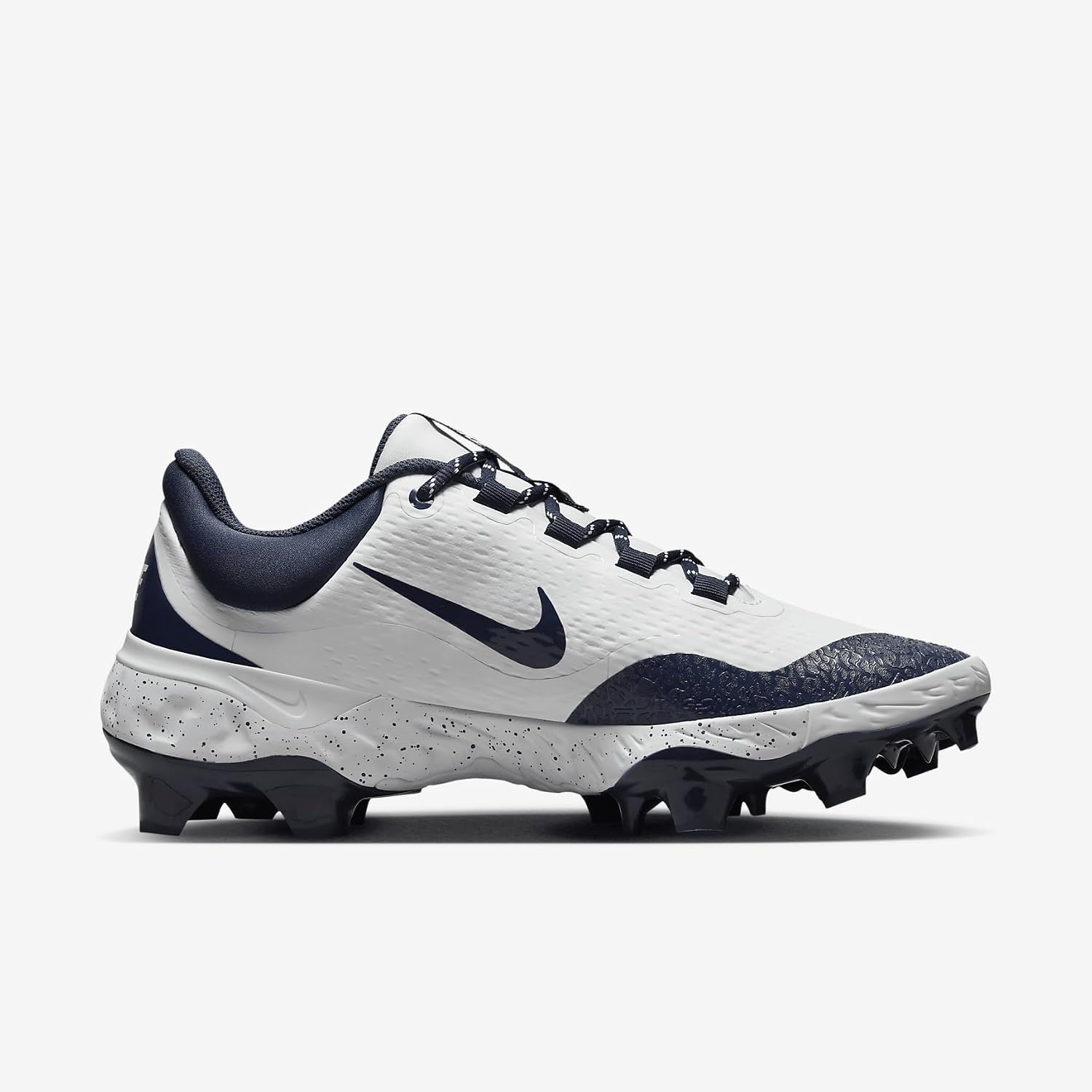 Nike Alpha Huarache Elite 4 Low MCS Men's Baseball Cleats (FD6255-107, White/Midnight Navy) Size 11.5
