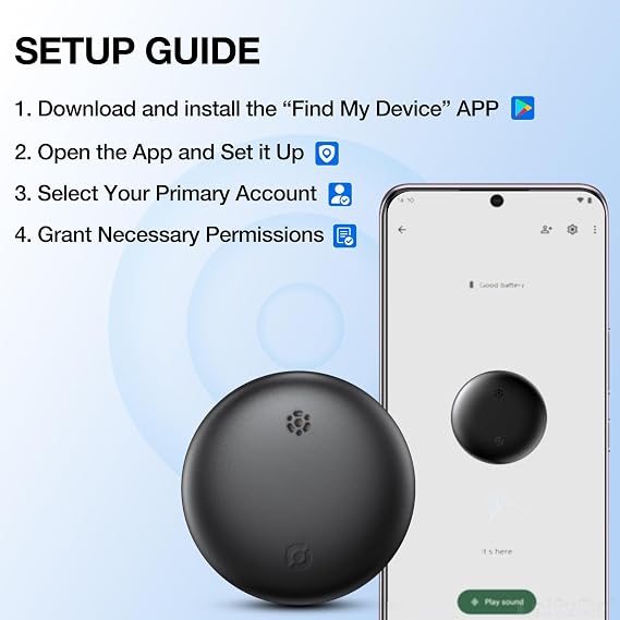 Smart Tracker for Android, 2 Pack Location Tags Compatible with Google Find My Device, Luggage Key Wallet GPS Finder Tag (Android Only) 2025 New Model