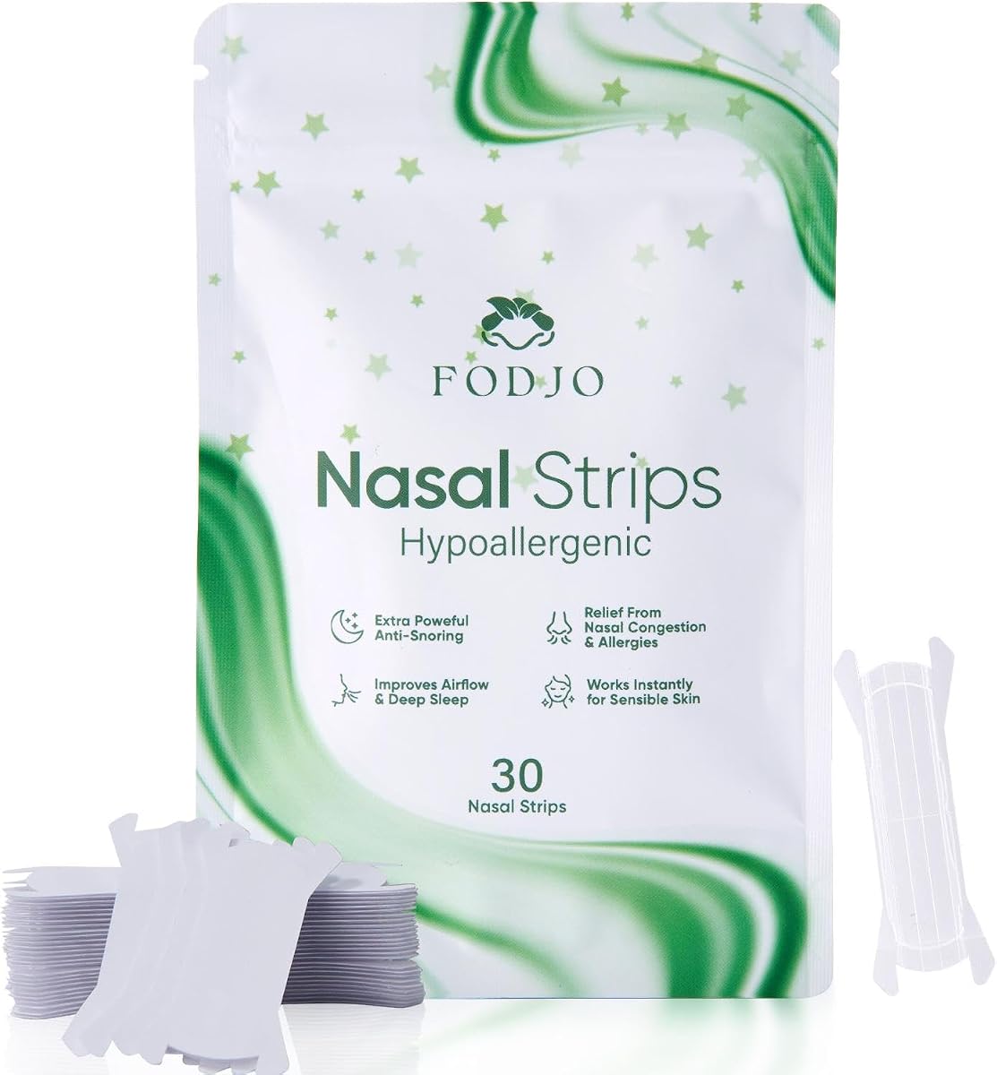 Tiras nasales para roncar 30 unidades – Tiras nasales extrafuertes para una mejor respiración y alivio de la congestión – Ayuda para dormir antirronquidos, sin látex, sujeción durante toda la noche