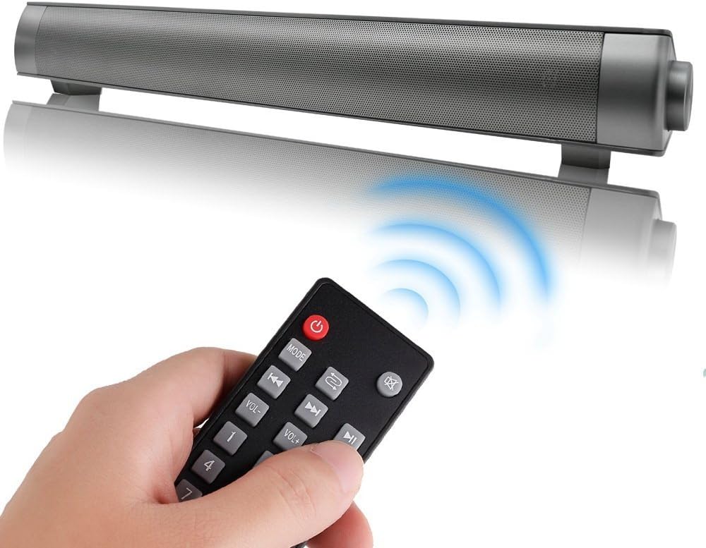 XINGDOZ Sound Bar-08 Channel 2.0 Soundbar for Computer & TV with Wireless Bluetooth 3.5mm Aux TF Card LED Indicator,10W Speaker with Clear Voice and Clear Treble Built-in Microphone(silvery)