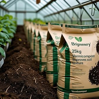 Brigreenery Vermicompost Organic Fertilizer Manure for Plants 25 Kg | Nutrient-Rich Compost | Eco-Friendly & Safe for Plants | Chemical-Free Manure - image, photos