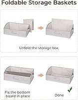 Vista 5 de StorageWorks Closet Storage Bins, Trapezoid Organizer Box for Shelves, Fabric Clothes Bin, Foldable Organizing Baskets with Handles, Large, Khaki