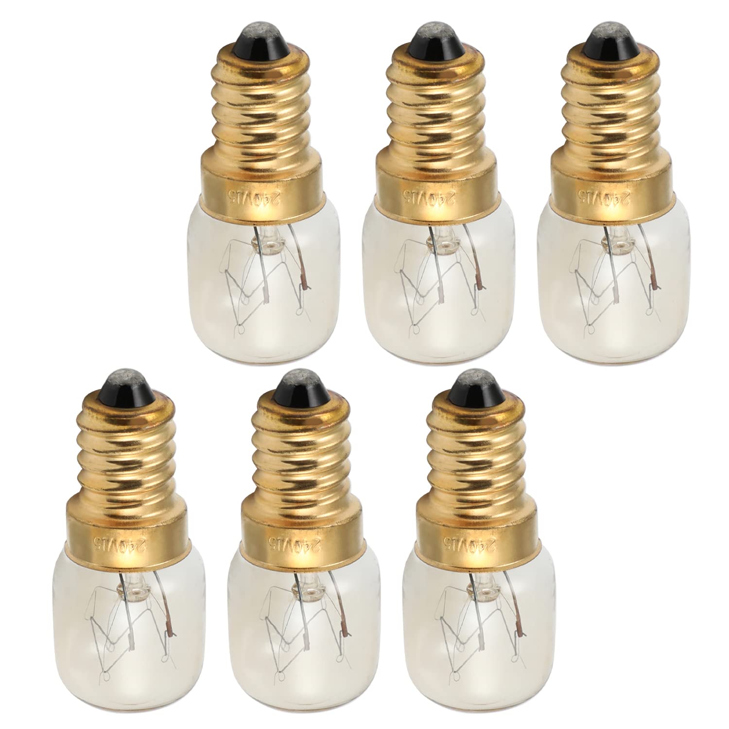 Othmro E14 Microwave Light Bulbs 15W 22x50mm 6PCS,Incandescent Light Bulb Warm White 360° Beam Angle 2700K 220-240V