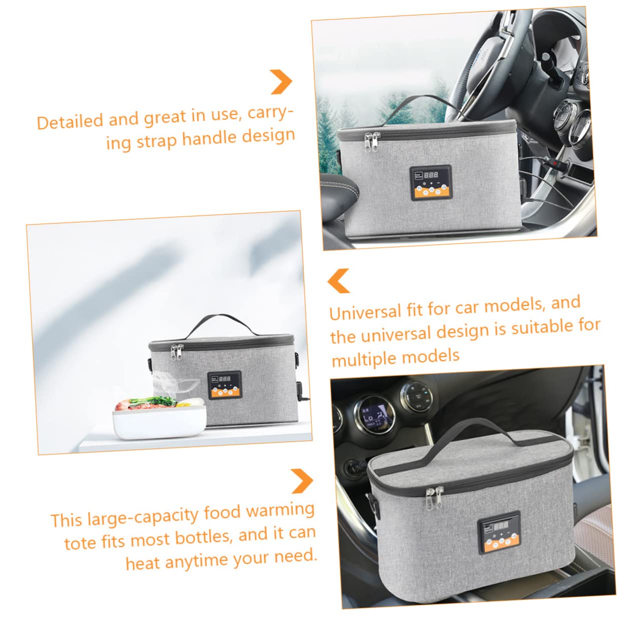 Elektrischer Flaschenwärmer Auto Wärmetasche 8l für Unterwegs | Oxford Gewebe mit Lcd Thermostat, Dc 12v Auto Ladekopf, Tragegurt und Haken für Kinderwagen