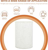 Vista 3 de Pantalla de lámpara de tambor de lino beige para lámpara de mesa, pantalla de pie de 5.5 pulgadas superior x 5.5 pulgadas inferior x 7.8 pulgadas