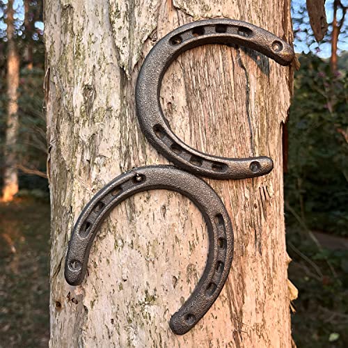 Hdfsp 4Pcs Cast Iron Horseshoe Wall Decor, Lucky Horseshoes Decoration For Party, Horse Shoes Favor For Wall Hung #TOP4