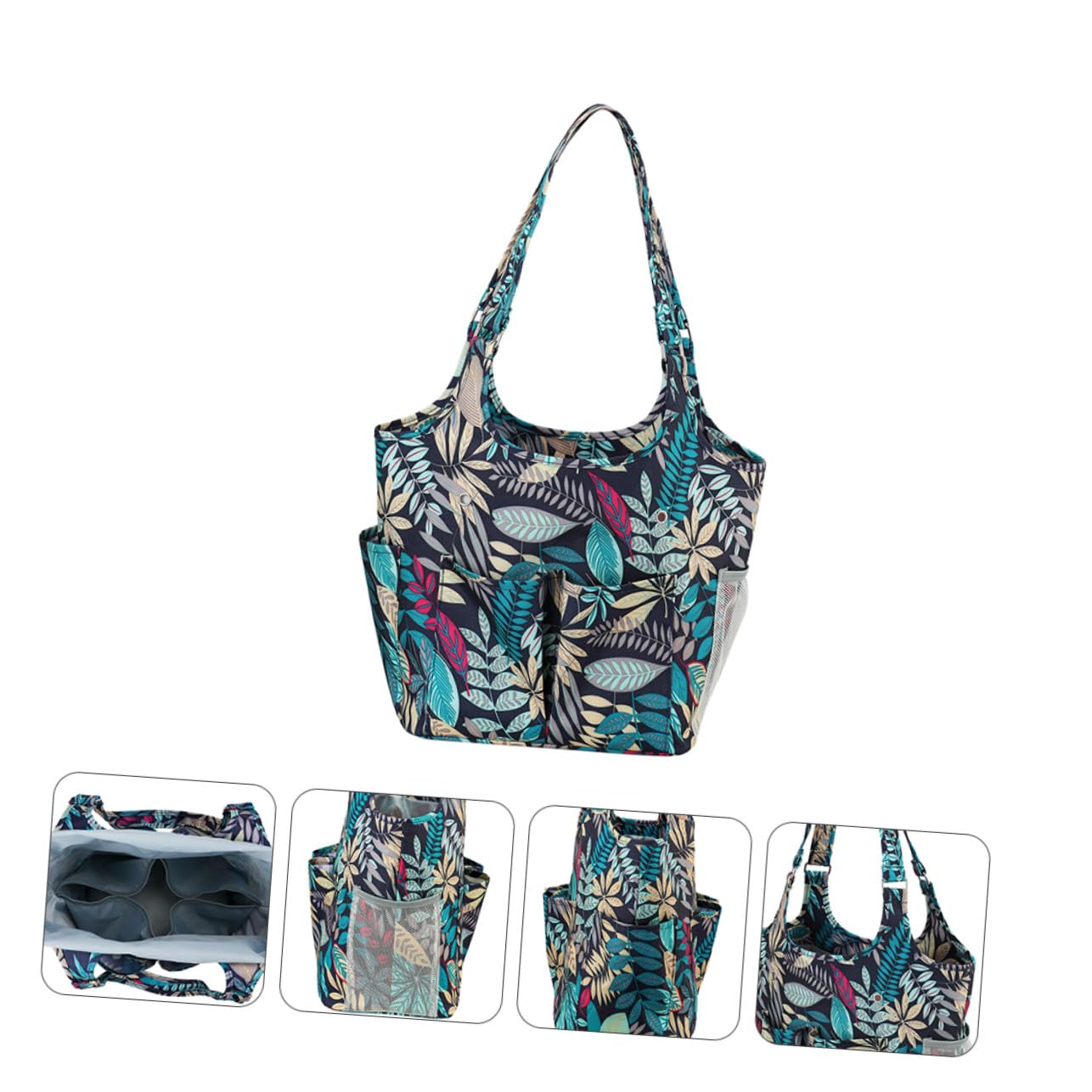 GALPADA Bolsa De Almacenamiento Para Tejer 600d Oxford Resistente Azul Múltiples Bolsillos Portátil Para Costura y Ganchillo Para Manualidades y Labores Creativas