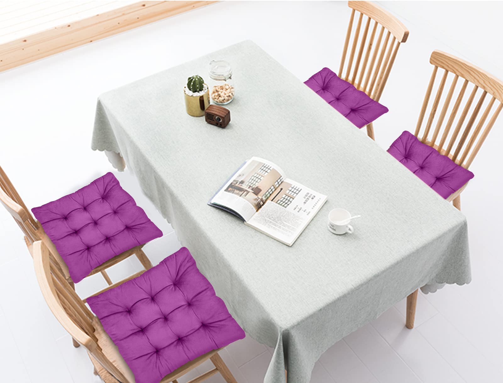 Cuscini Quadrati Con Lacci Set Di 4 Cuscini Per Sedie Da Esterno HARBOREST - Quadrati, Impermeabili, Con Lacci, 47x40.6x7.6 Cm, Rosso Mattone Colore Rosso Mattone Quadrato