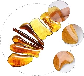 HEALLILY Conjunto De Placa De Raspagem 7Pcsguasha Rolo De Massagem Espátula Facial Massageador Facial Ferramentas Faciais Gusha Ferramentas Faciais Ferramentas Faciais Placa De Massagem