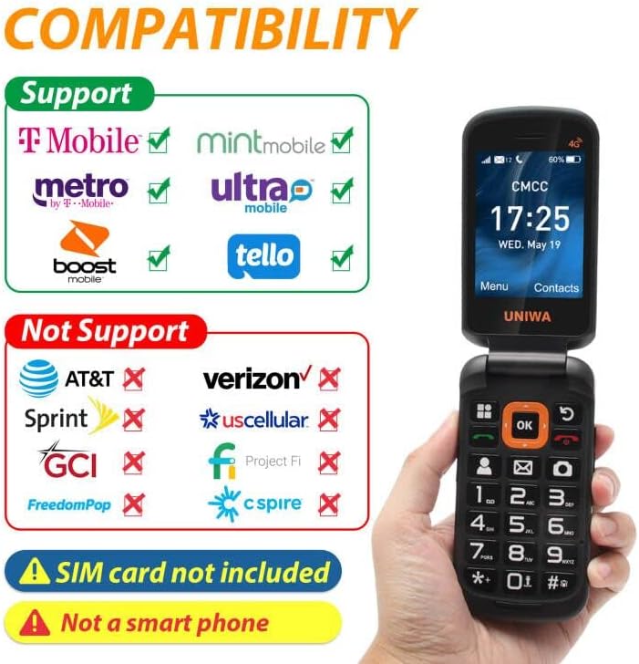UNIWA V909T Network Compatibility Chart